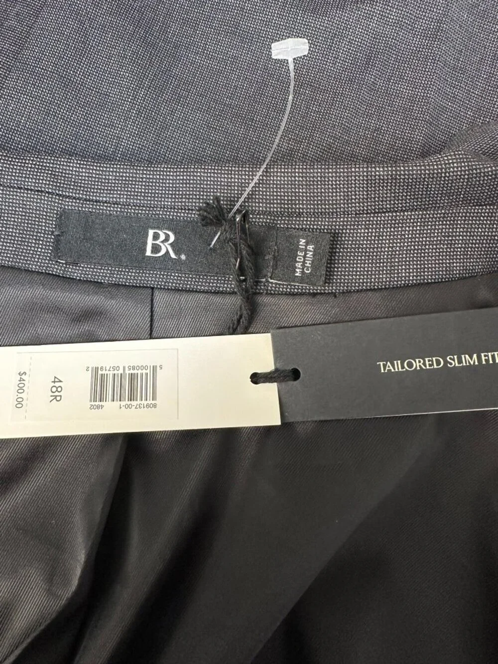 Banana Republic Men's Italian Signature Nailhead Slim Suit Jacket Size 48R Grey